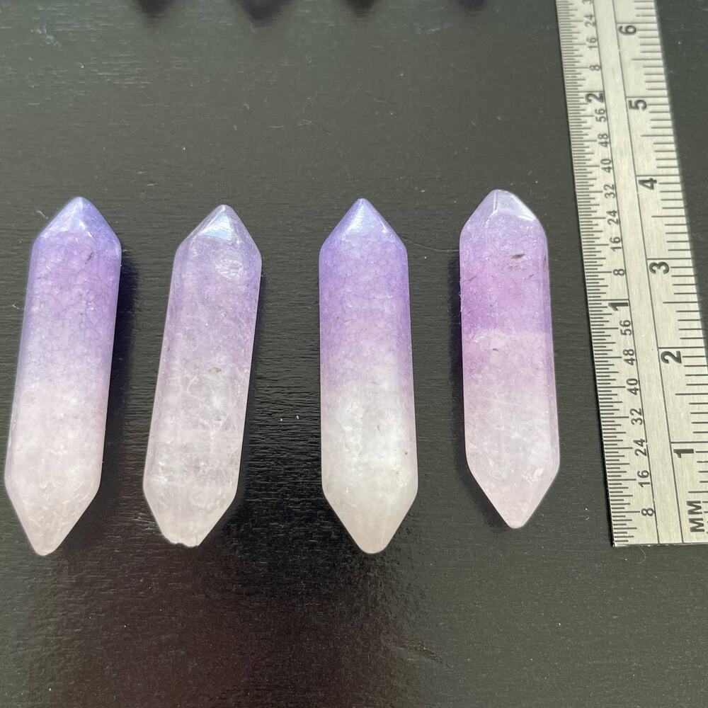 Four Dyed Rose Quartz Double Points - #4